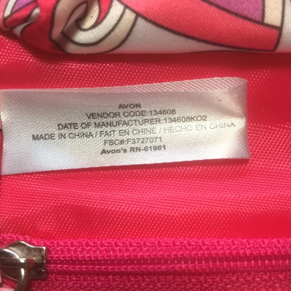 Avon Pink Swirl Travel Case Jewelry or Make-up Case
